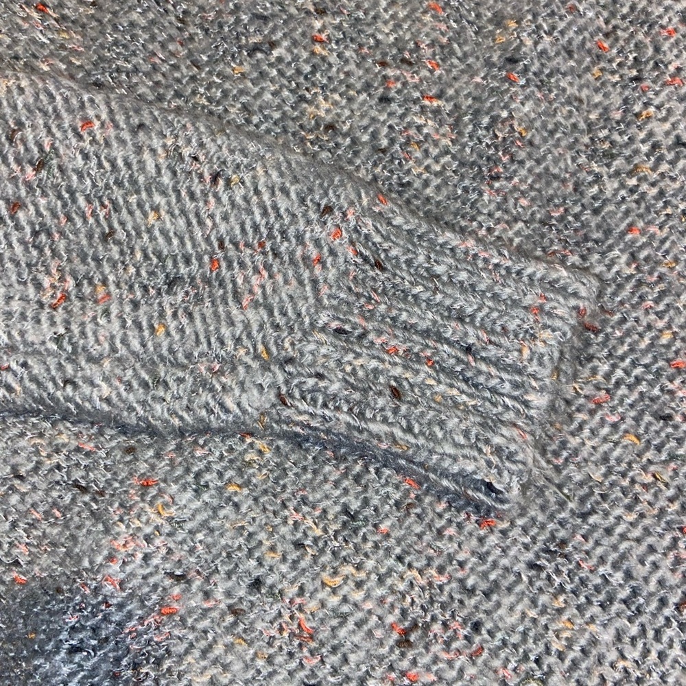 Mossimi Gray sweater with multi color thread and some speaker thread